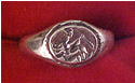 Click for a larger image of Roman Eros Raising Trumpet Ring